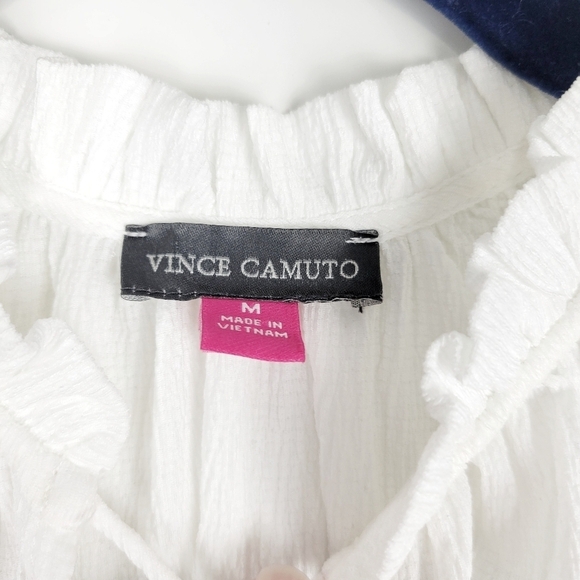 NWT Vince Camuto Falling For Florals Puff Sleeve Top Lace Ruffled New Ivory Sz M - Picture 8 of 11